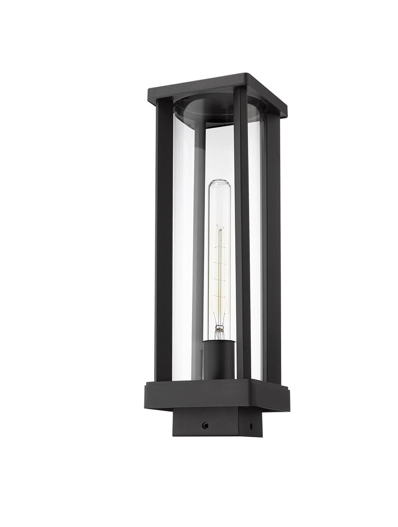 Glenwood 1 Light 5.5" Outdoor Post Mount Fixture in Black, Post Top Only, Square Fitter