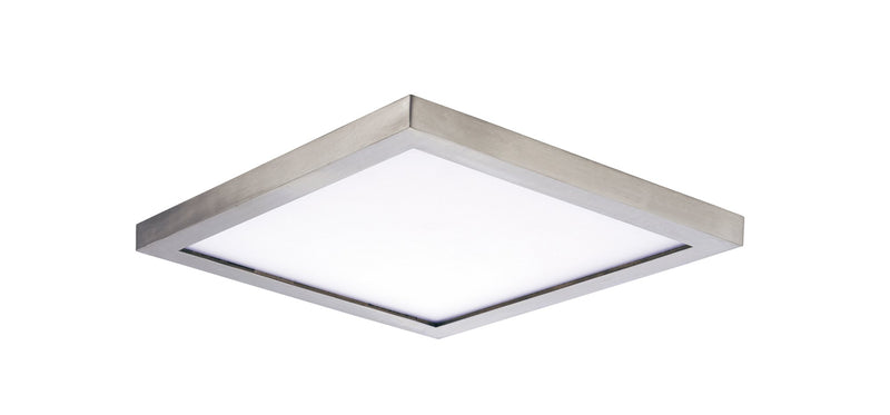 Wafer 9" Square LED Flush Mount in Satin Nickel