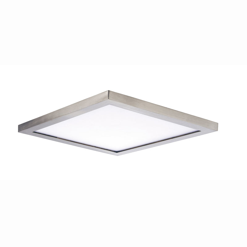 Wafer 15" Square LED Flush Mount in Satin Nickel