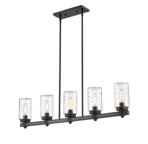 Tahoe 5 Light 42" Outdoor Linear Chandelier in Ashen Barnboard