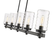 Tahoe 5 Light 42" Outdoor Linear Chandelier in Ashen Barnboard