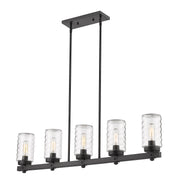 Tahoe 5 Light 42" Outdoor Linear Chandelier in Matte Black