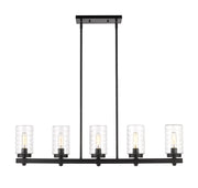 Tahoe 5 Light 42" Outdoor Linear Chandelier in Matte Black