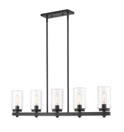 Tahoe 5 Light 42" Outdoor Linear Chandelier in Matte Black