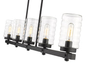 Tahoe 5 Light 42" Outdoor Linear Chandelier in Matte Black