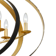 Luna 8 Light 36" Oval Chandelier in English Bronze + Antique Gold