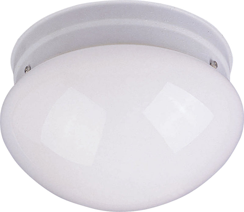 Essentials 9" 2 Light White Glass Flush Mount in White
