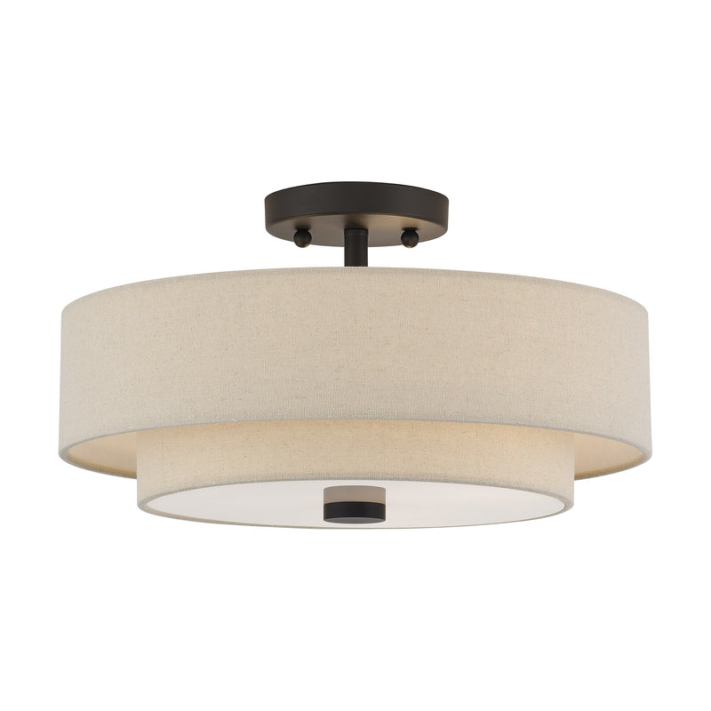 Bellingham 3-Light 15" Semi-Flush Mount in Bronze