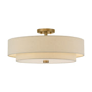 Bellingham 5-Light 22" Semi-Flush Mount in Antique Gold Leaf