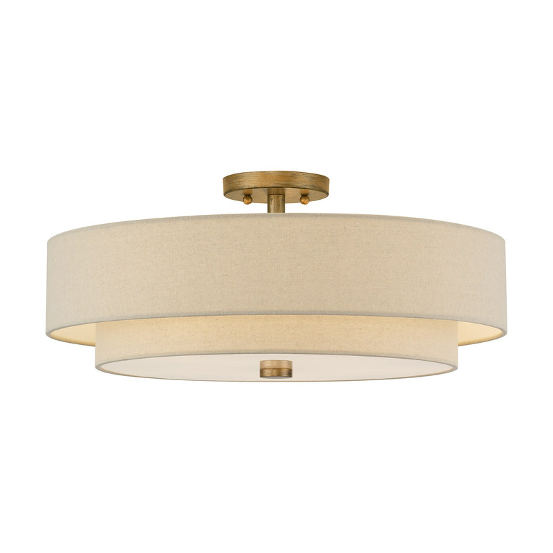 Bellingham 5-Light 22" Semi-Flush Mount in Antique Gold Leaf