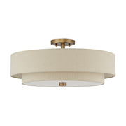 Bellingham 5-Light 22" Semi-Flush Mount in Antique Gold Leaf