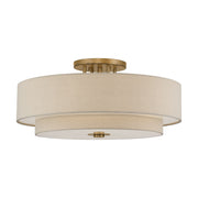 Bellingham 6-Light 30" Semi-Flush Mount in Antique Gold Leaf