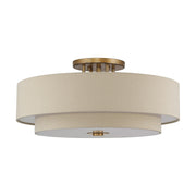 Bellingham 6-Light 30" Semi-Flush Mount in Antique Gold Leaf