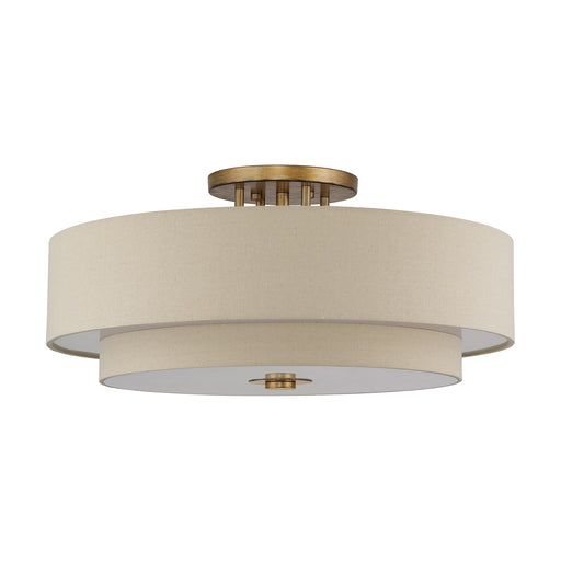 Bellingham 6-Light 30" Semi-Flush Mount in Antique Gold Leaf