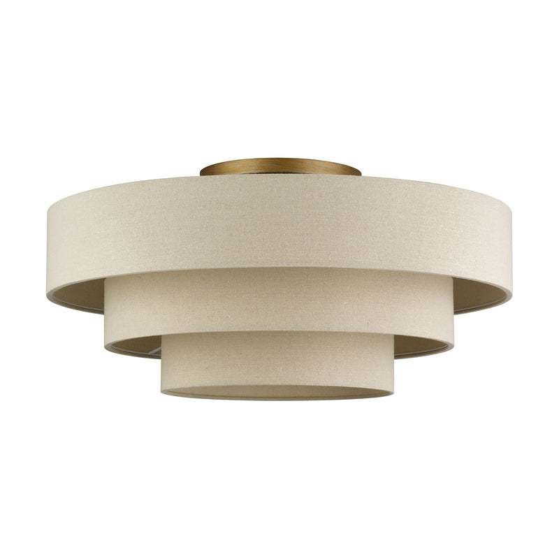 Bellingham 5-Light 28" Semi-Flush Mount in Antique Gold Leaf