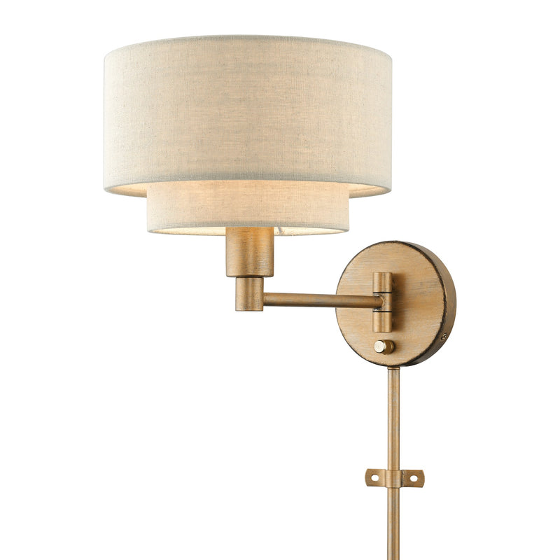 Bellingham Swing Arm Wall Lamp in Antique Gold Leaf