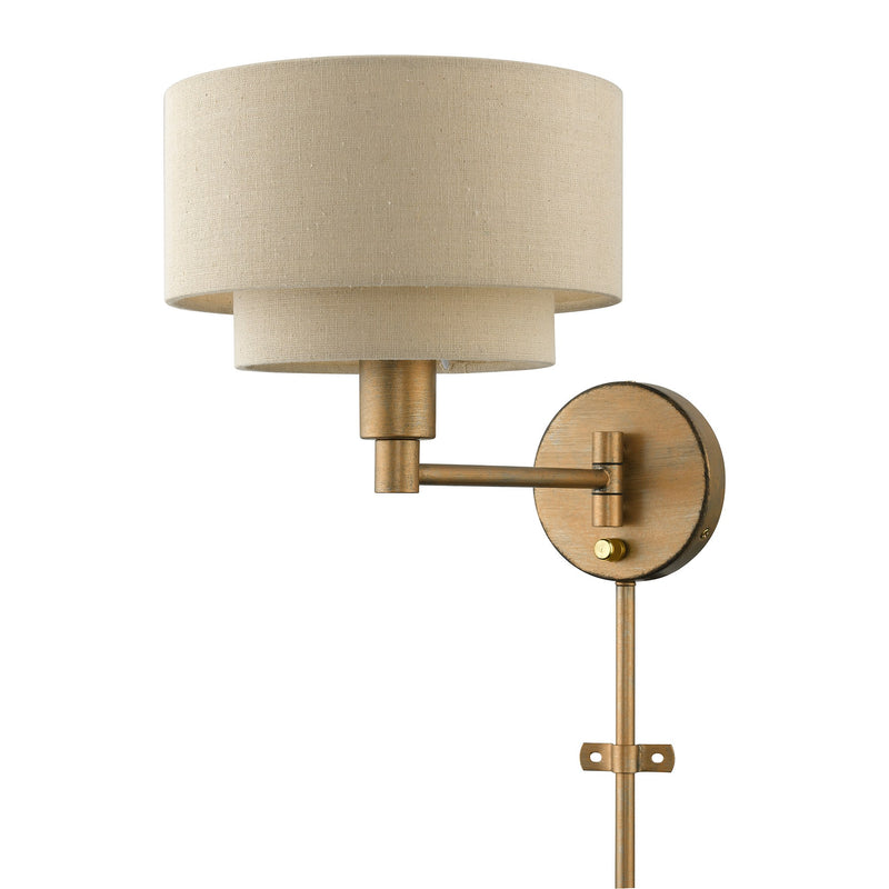 Bellingham Swing Arm Wall Lamp in Antique Gold Leaf