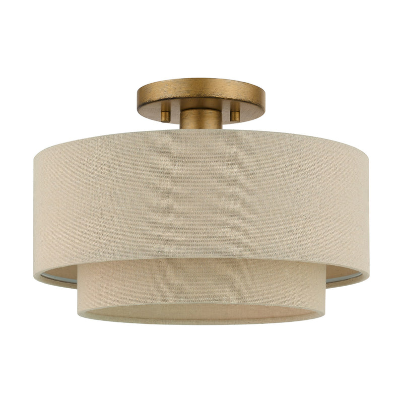 Bellingham Medium Tiered Semi-Flush Mount in Antique Gold Leaf