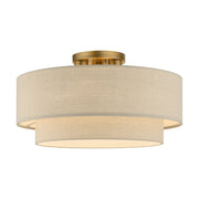 Bellingham 3-Light 18" Tiered Semi-Flush Mount in Antique Gold Leaf