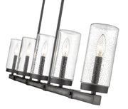 Marlow 5 Light 42" Outdoor Linear Chandelier in Ashen Barnboard