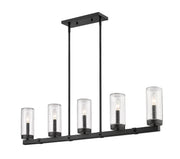 Marlow 5 Light 42" Outdoor Linear Chandelier in Matte Black
