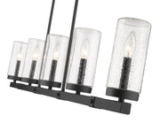 Marlow 5 Light 42" Outdoor Linear Chandelier in Matte Black