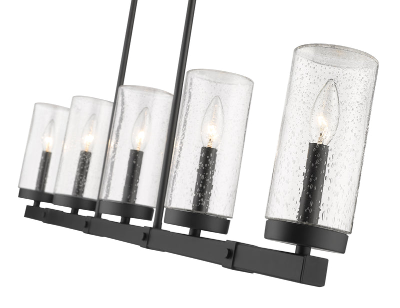 Marlow 5 Light 42" Outdoor Linear Chandelier in Matte Black