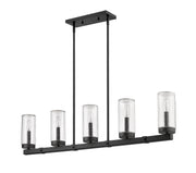 Marlow 5 Light 42" Outdoor Linear Chandelier in Matte Black