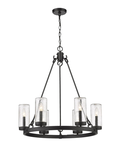 Marlow 6 Light 27.5" Outdoor Chandelier in Matte Black
