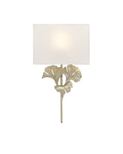 Gingko Wall Sconce in Distressed Silver Leaf