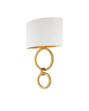 Bolebrook Wall Sconce in Gesso White / Contemporary Gold Leaf