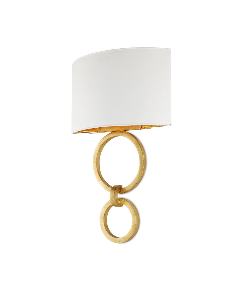 Bolebrook Wall Sconce in Gesso White / Contemporary Gold Leaf