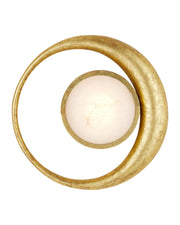 Muluk Wall Sconce in Gold Leaf / White