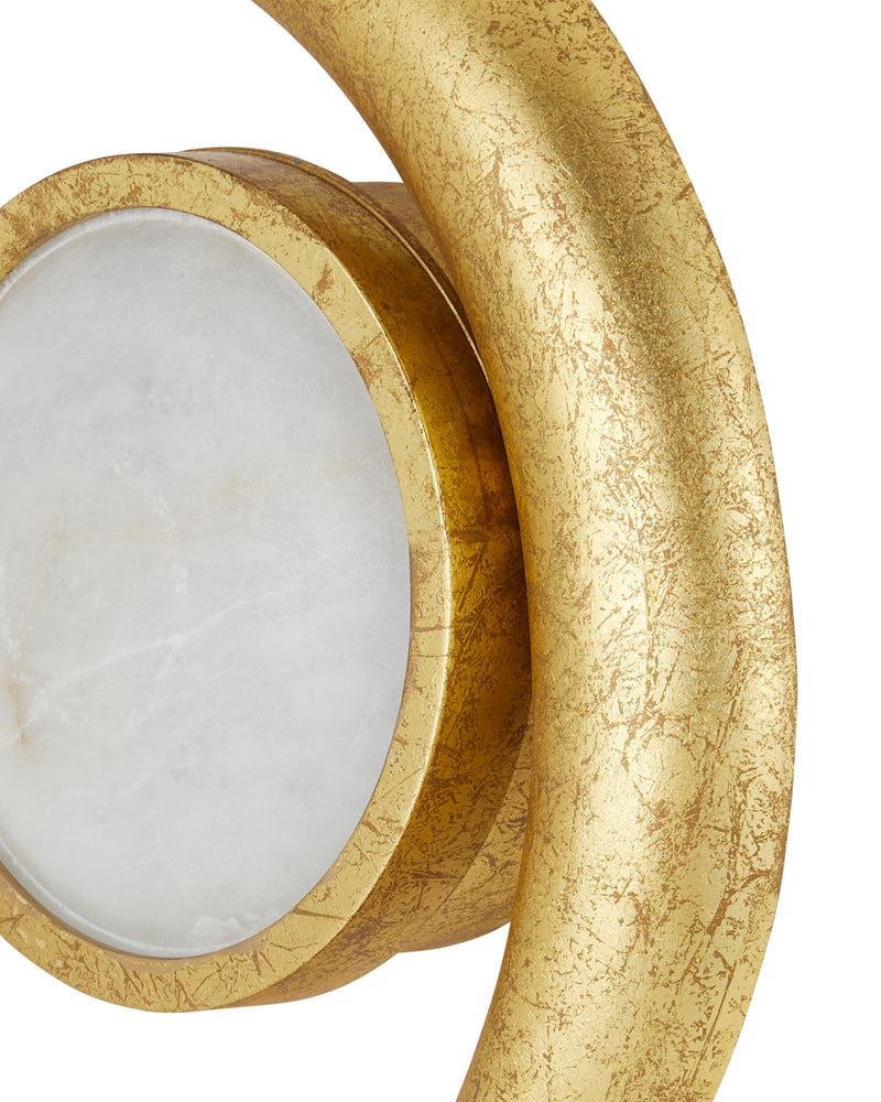 Muluk Wall Sconce in Gold Leaf / White