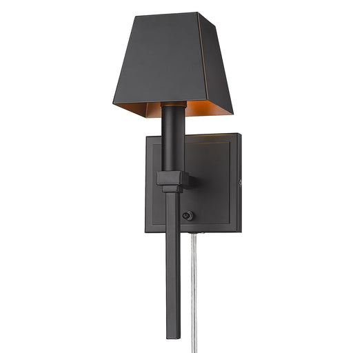 Messina Plug-In Wall Sconce in Matte Black