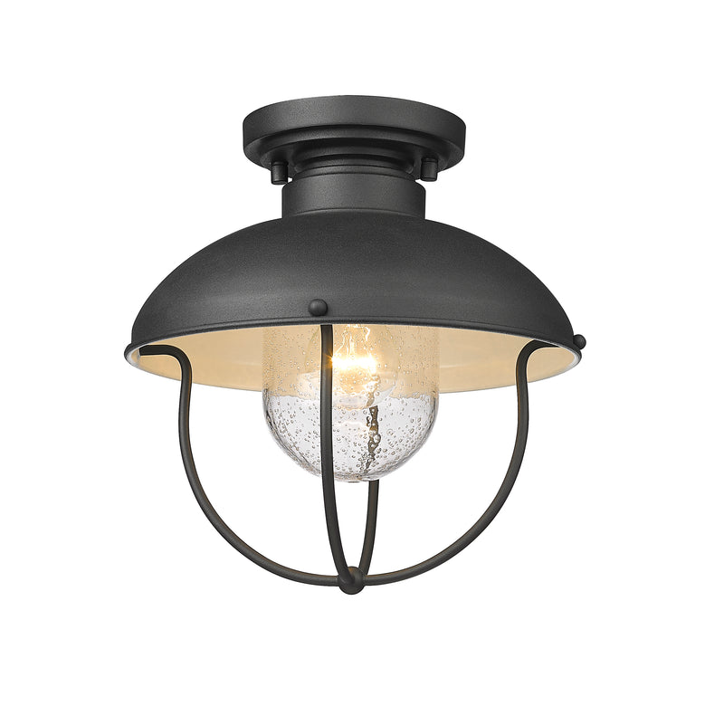 Ansel 1 Light 11" Outdoor Flush Mount in Black