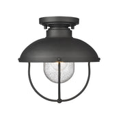 Ansel 1 Light 11" Outdoor Flush Mount in Black