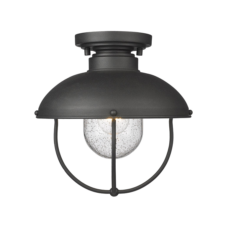 Ansel 1 Light 11" Outdoor Flush Mount in Black