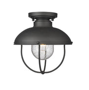 Ansel 1 Light 11" Outdoor Flush Mount in Black
