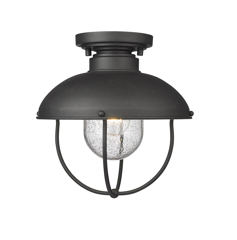 Ansel 1 Light 11" Outdoor Flush Mount in Black