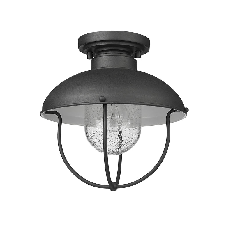 Ansel 1 Light 11" Outdoor Flush Mount in Black