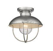 Ansel 1 Light 11" Outdoor Flush Mount in Galvanized
