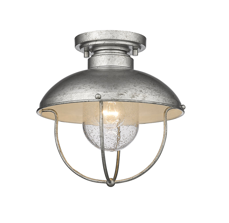 Ansel 1 Light 11" Outdoor Flush Mount in Galvanized