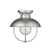 Ansel 1 Light 11" Outdoor Flush Mount in Galvanized