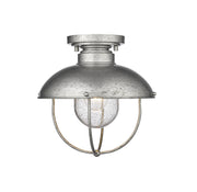 Ansel 1 Light 11" Outdoor Flush Mount in Galvanized