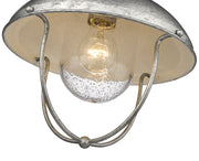 Ansel 1 Light 11" Outdoor Flush Mount in Galvanized