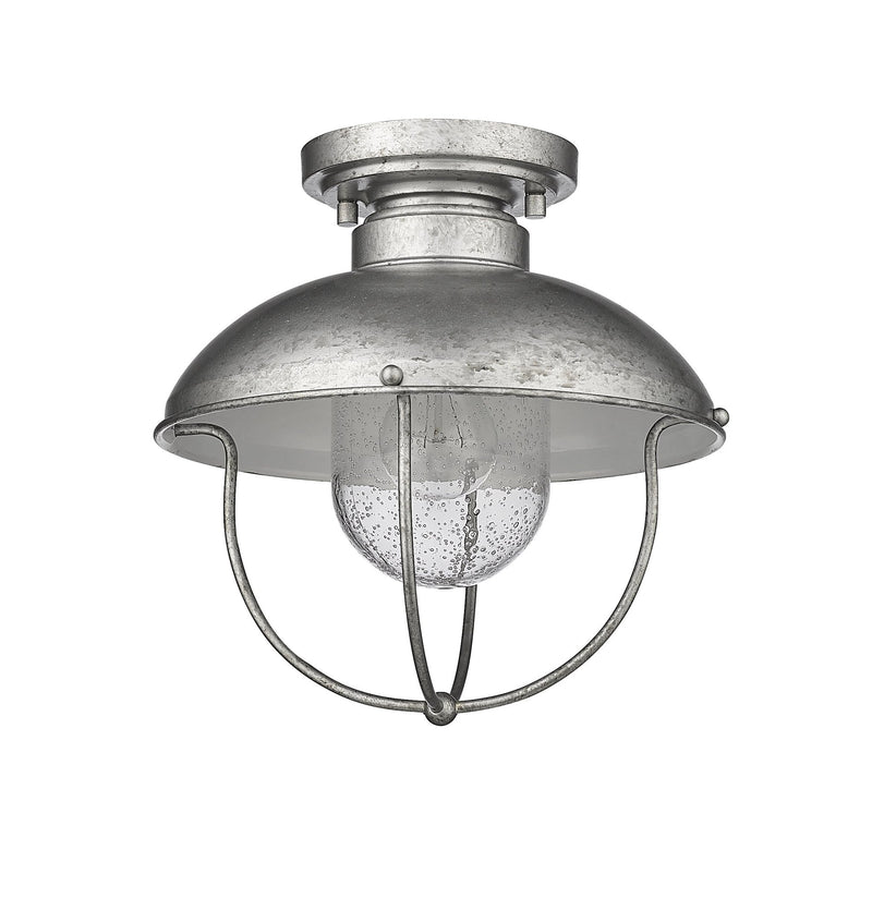 Ansel 1 Light 11" Outdoor Flush Mount in Galvanized