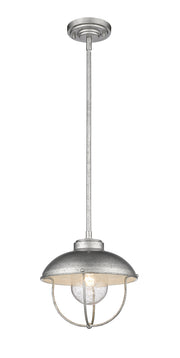 Ansel 1 Light 11" Outdoor Pendant in Galvanized