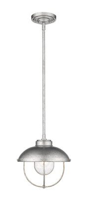 Ansel 1 Light 11" Outdoor Pendant in Galvanized