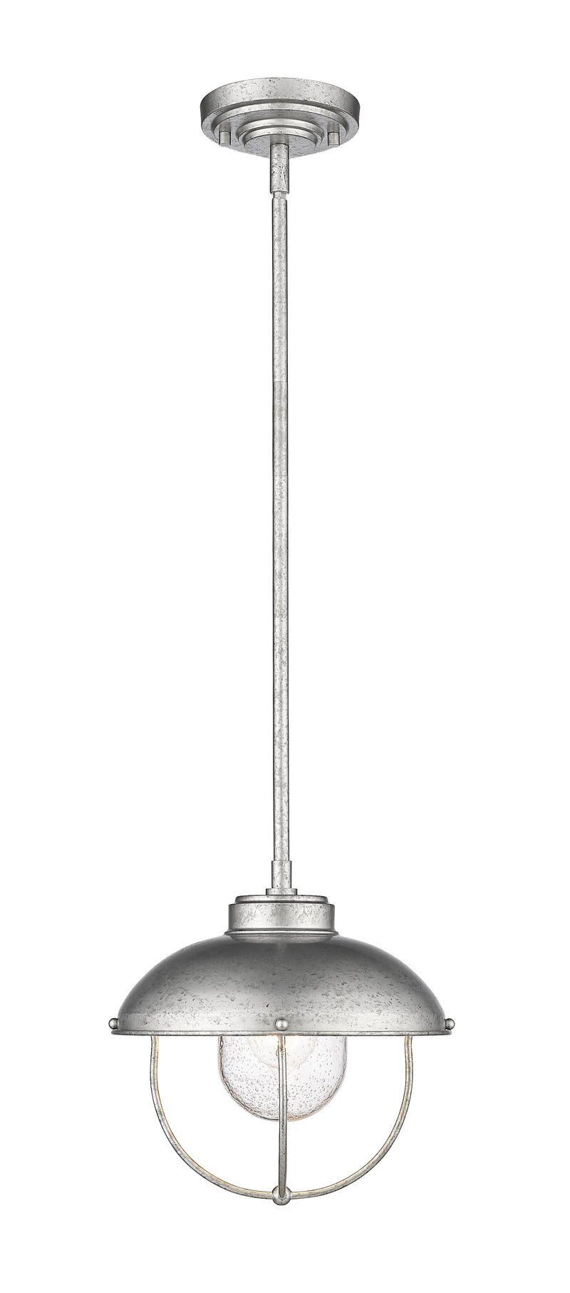 Ansel 1 Light 11" Outdoor Pendant in Galvanized